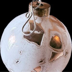 Gold leaf and Cream Glass Ornament